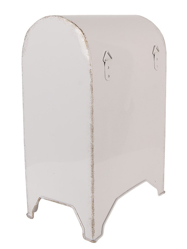 Weihnachts-Briefkasten rot-weiß "Letters to Santa" 30cm hoch freistehend aus Metall