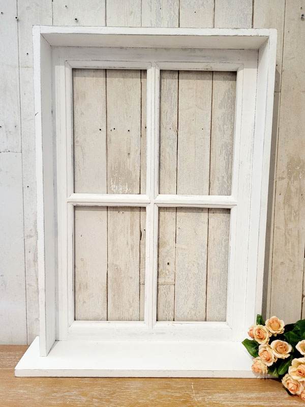 42) Deko Holzfenster mit Borte 49x63cm \
