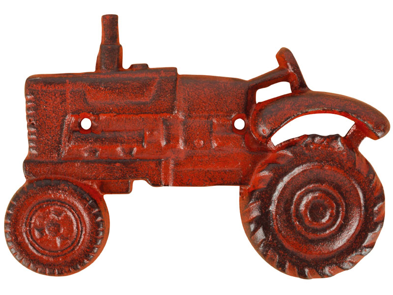 Wandflaschenöffner Traktor rot