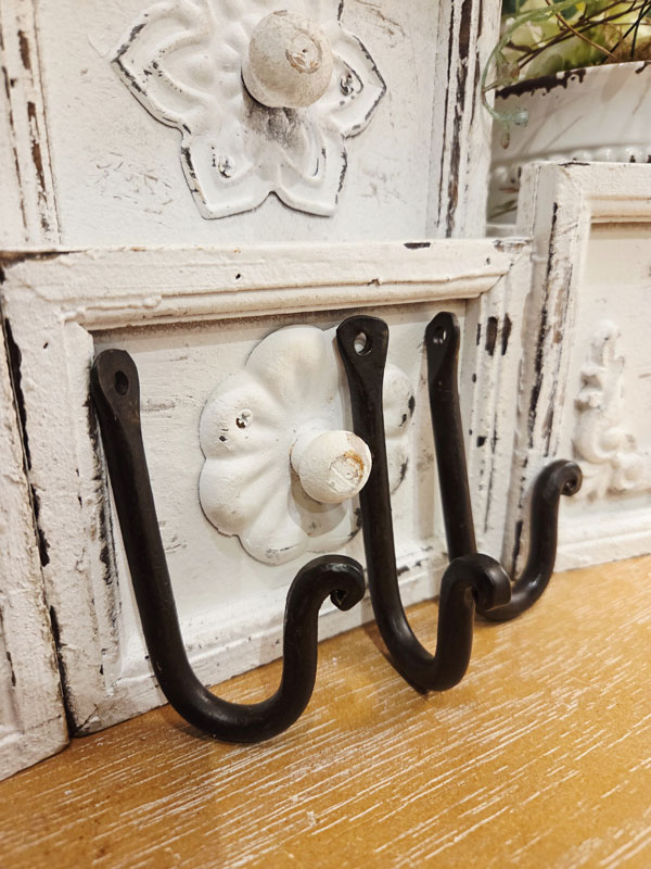 3er Garderoben-Haken Set "Schmiede" aus Gusseisen