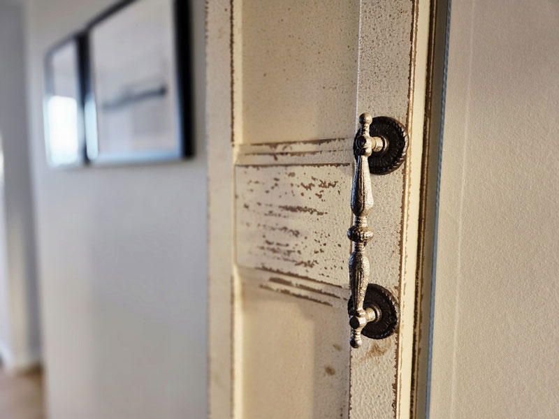 Nostalgie Türgriff aus Gusseisen Design D Küchengriff 