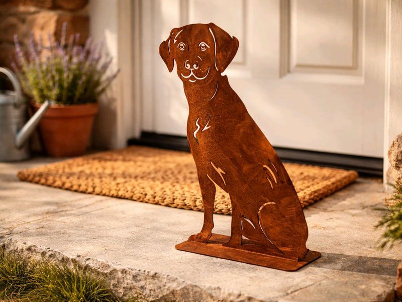 Große Edelrost Figur "Hund" 56cm hoch