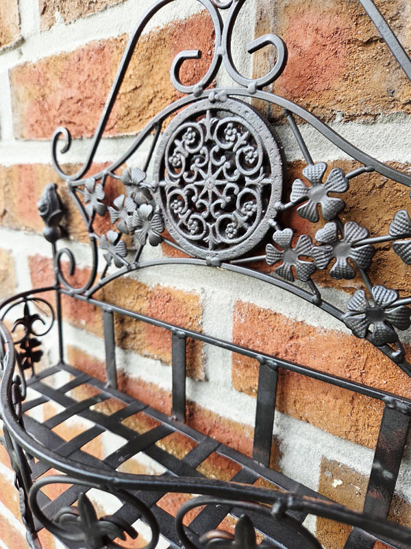 Wandhänger Pflanzkorb "Fleur de lis" 38x28cm Rostbraun Wandschale