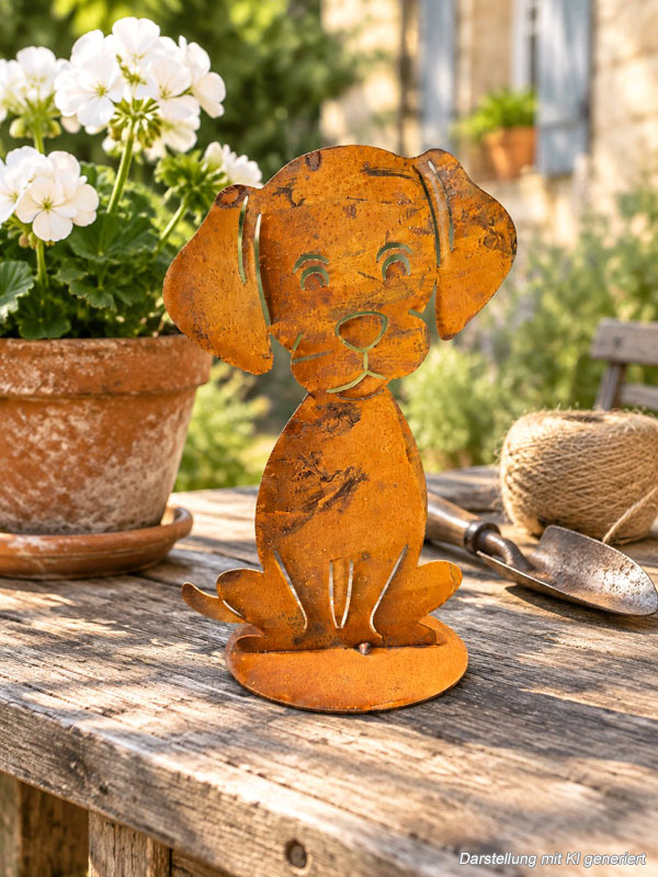 Edelrost Figur "Hund" 25cm hoch