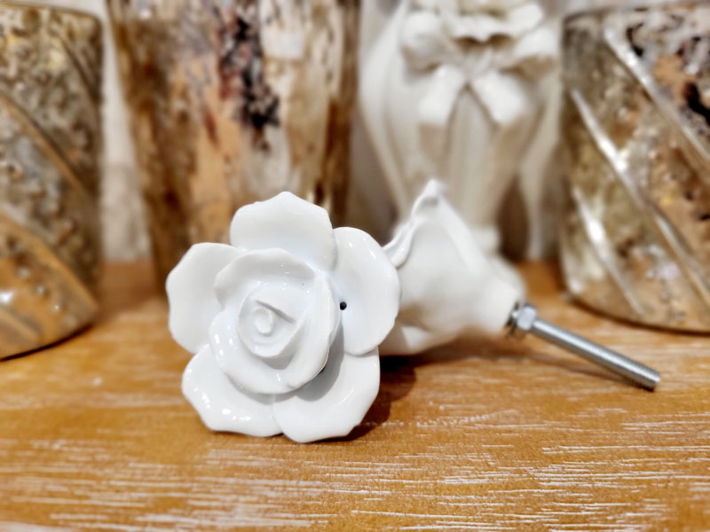 Keramik Möbelknopf Rose