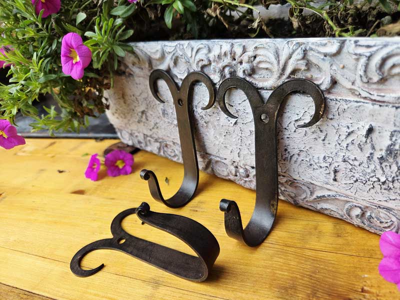 3er Garderoben-Haken Set "Schmiede" aus Schiedeeisen