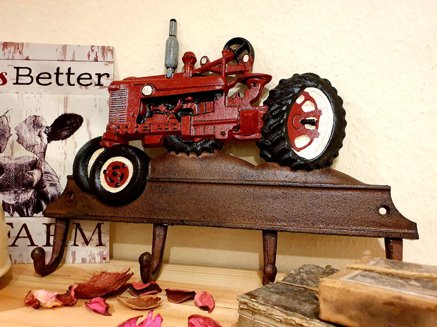 Wandhaken Traktor rot