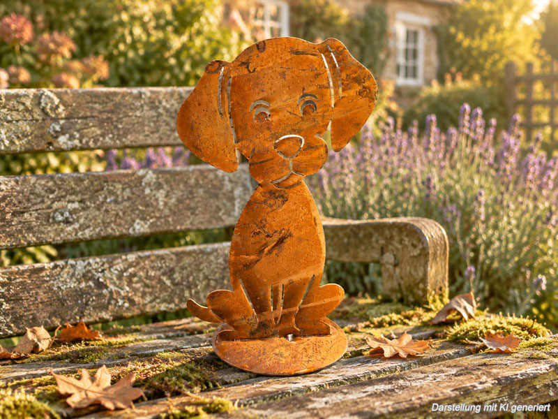 Edelrost Figur "Hund" 25cm hoch