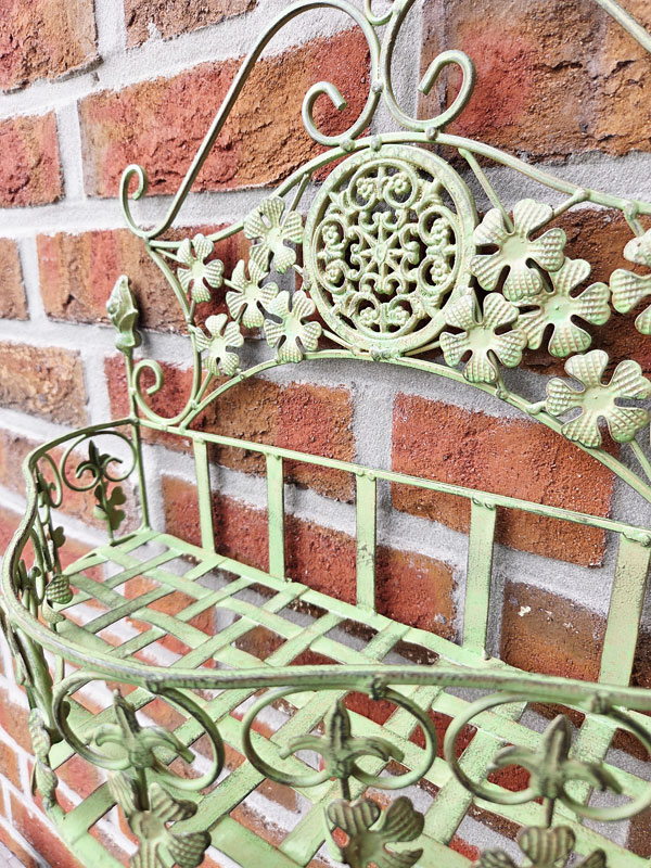 Wandhänger Pflanzkorb "Fleur de lis" 41x31cm Antik grün Wandkorb