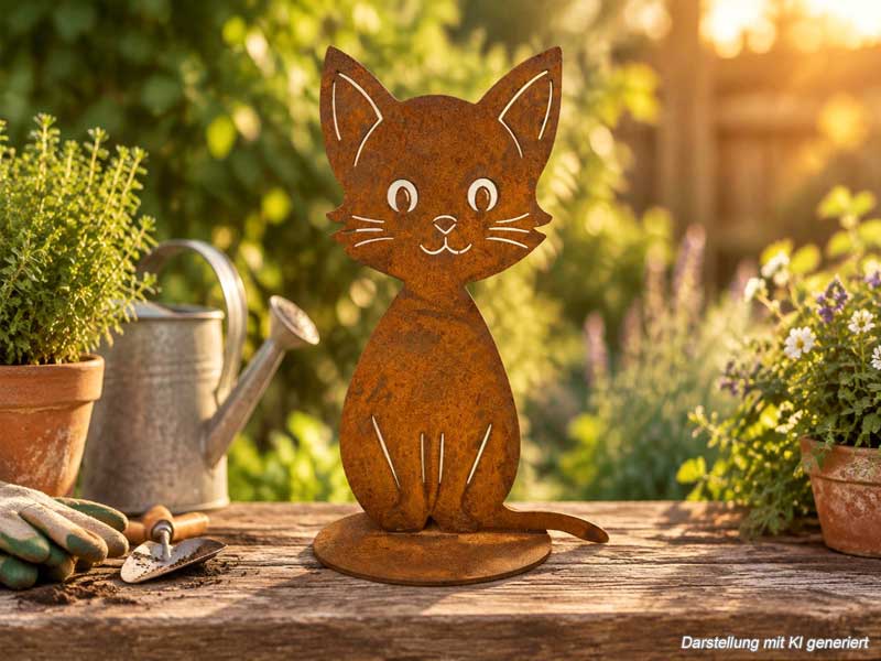 Edelrost Figur "Katze" 25cm hoch