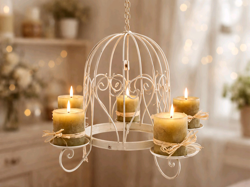 Hänge-Kerzenleuchter Hängeleuchter Shabby Chic Metall