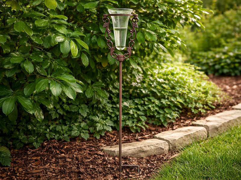 Großer Regenmesser Gartenstecker 133cm Gusseisen