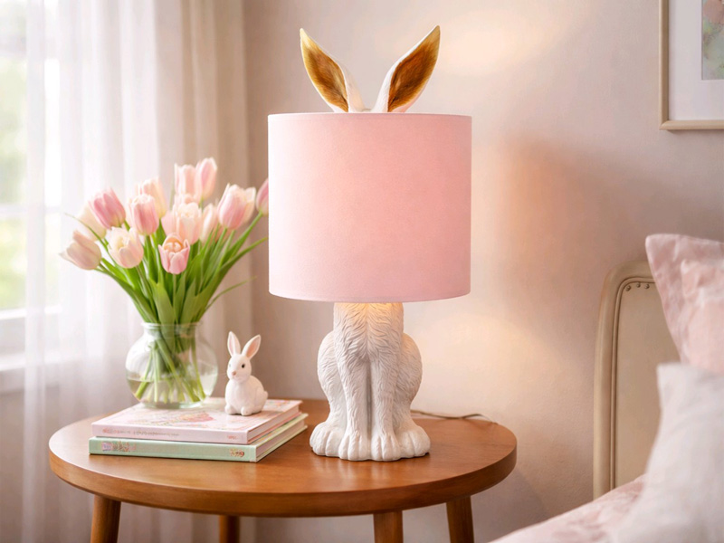 Tischlampe "Hase" 42cm hoch Osterdeko