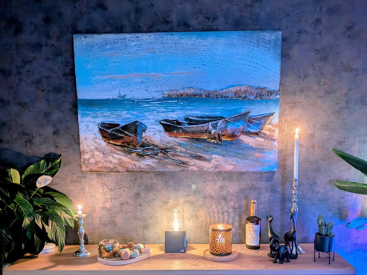 Wandbild "Boote" 120x80cm 3D Metallbild