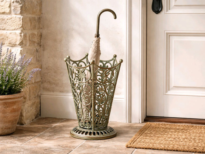 Vintage Regenschirmständer "Schirm" 6kg Gusseisen 64cm hoch Antiklackierung