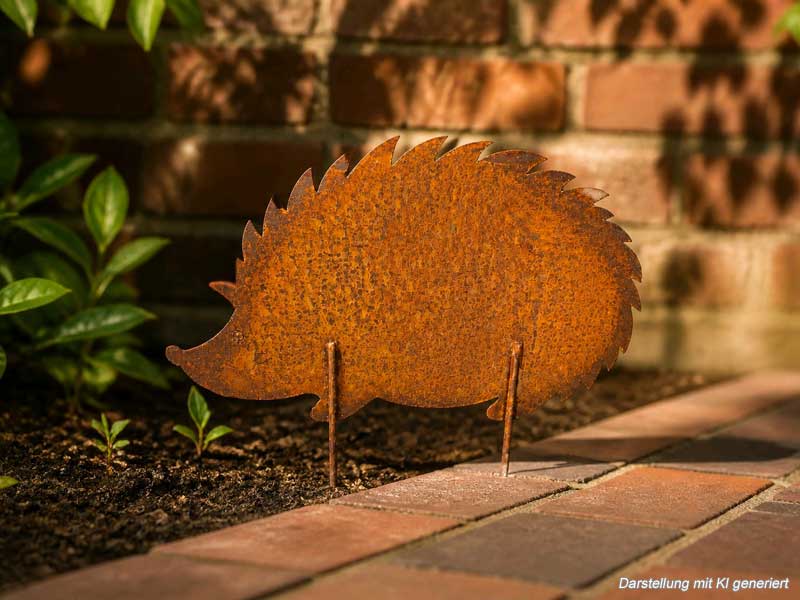 Beetfigur "Igel" 25x16cm Edelrost zum Stecken Herbstdeko