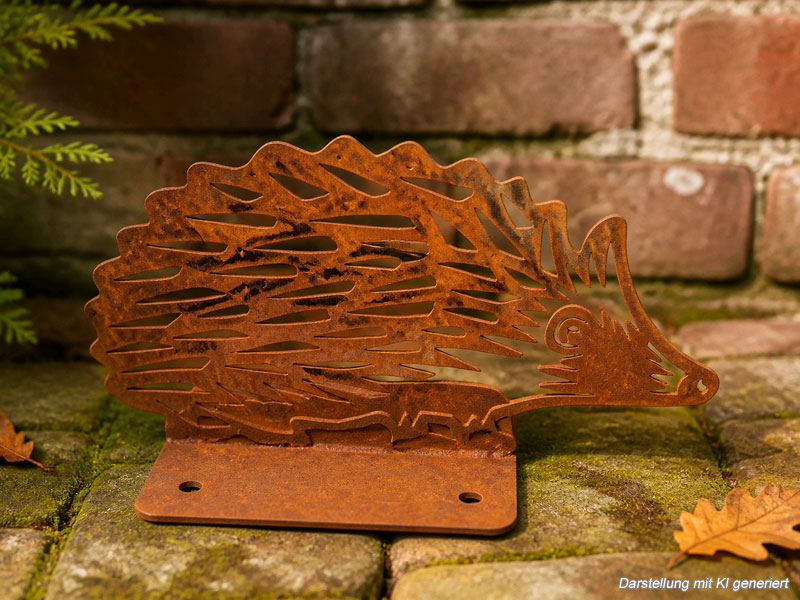 Edelrost Figur "Igel" 19x10cm Herbstdeko