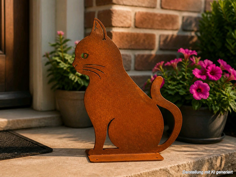 Große Edelrost Figur "Katze" 30cm hoch
