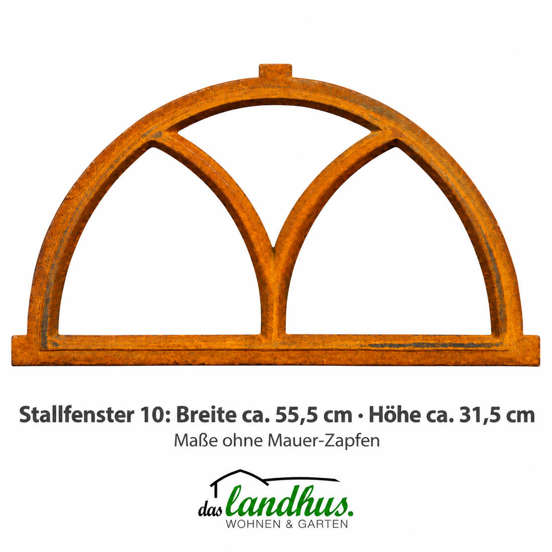 10) Stallfenster 55x31cm Halbkreis Scheunenfenster Eisenfenster