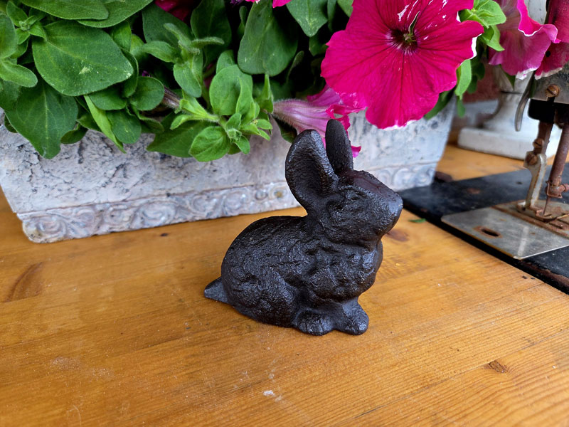Deko Gartenfigur "Hase" aus Gusseisen 10cm Osterdeko