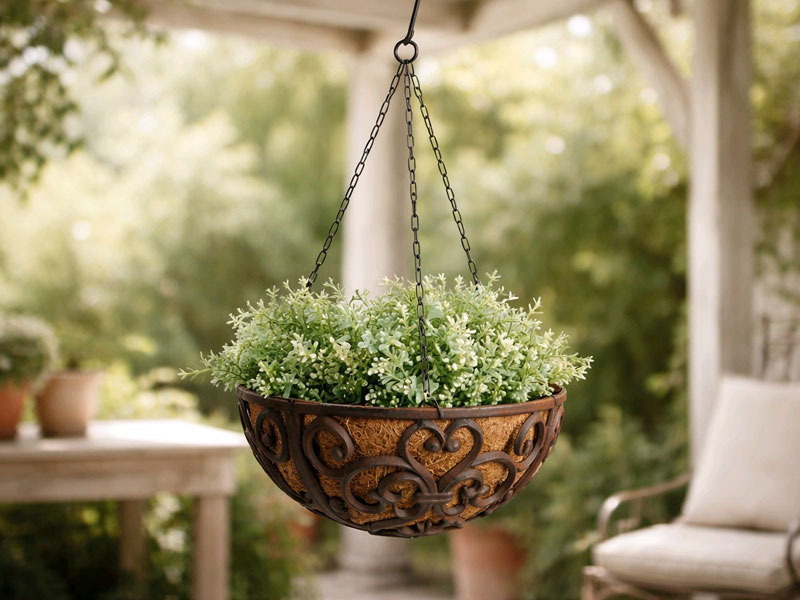 Landhaus Blumenampel Gusseisen 25cm Ø