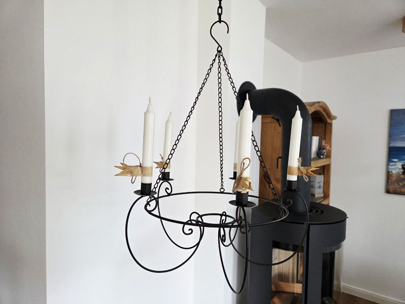 Eleganter Hänge-Kerzenleuchter für 5 Stabkerzen Ø42cm Metall