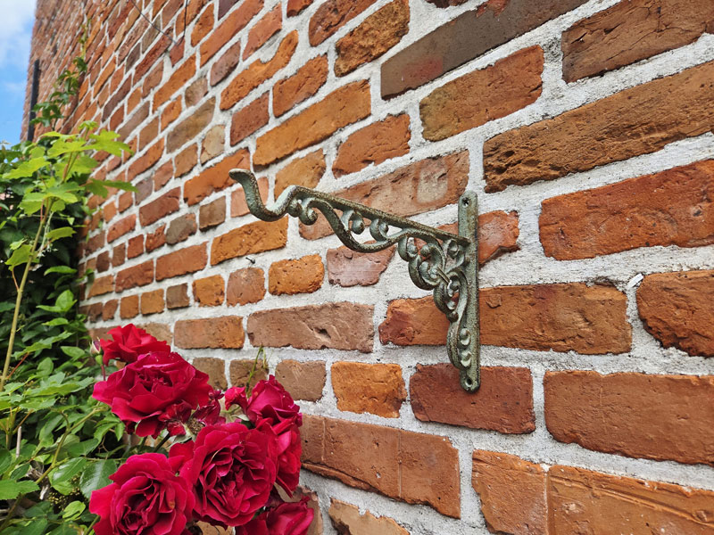 Wandhalterung 24cm Wandhaken für Blumenampeln Gusseisen Antiklackierung