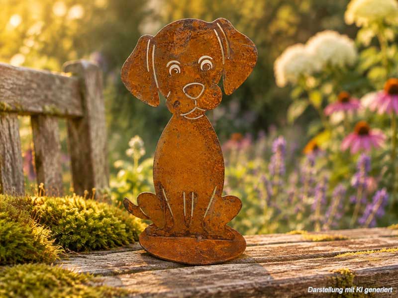 Edelrost Figur "Hund" 25cm hoch