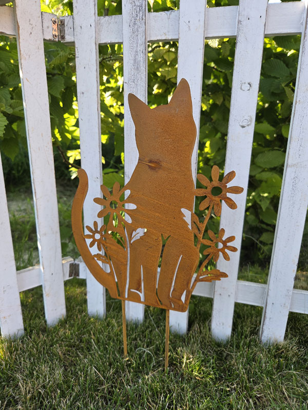 Beetfigur "Katze" 20x25cm Edelrost zum Stecken