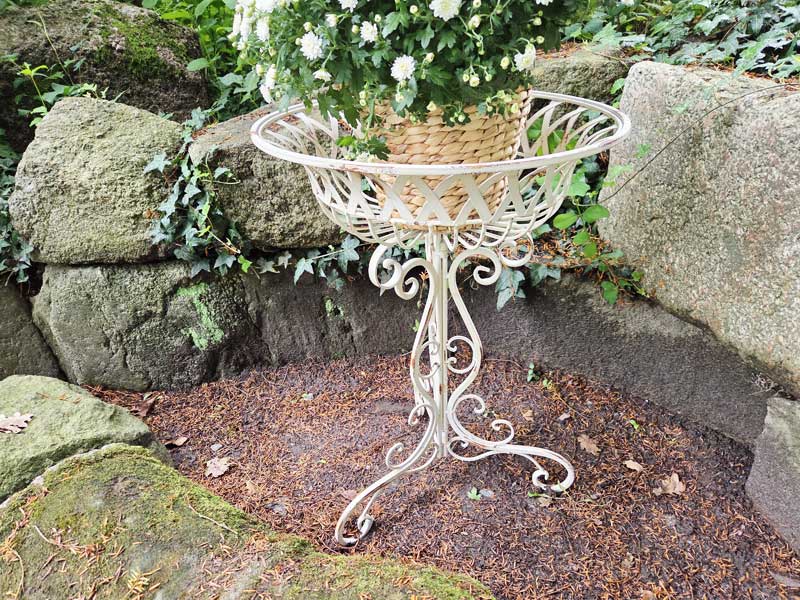 Großer Shabby Chic Pflanzenständer 66cm Blumenständer