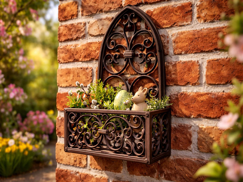 Gusseiserner Landhaus Pflanzkorb Blumenkasten Modell B