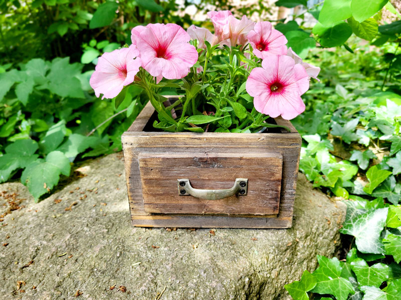 Deko Holzkiste im Vintage-Stil Schublade 19x20cm