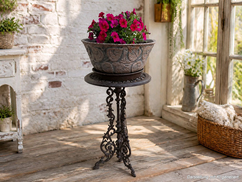 10kg schwerer, gusseiserner Blumentisch Beistelltisch