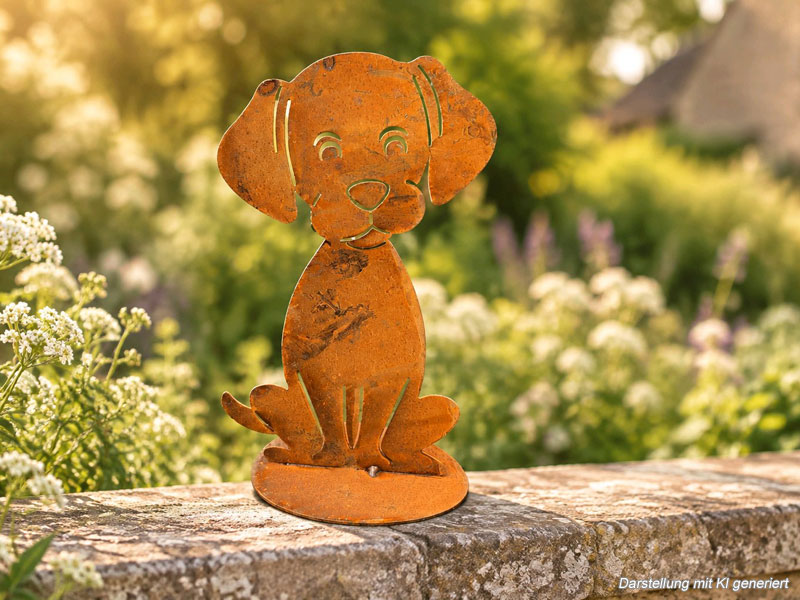 Edelrost Figur "Hund" 25cm hoch