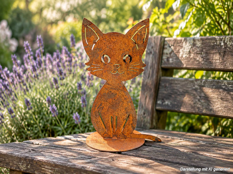 Edelrost Figur "Katze" 25cm hoch