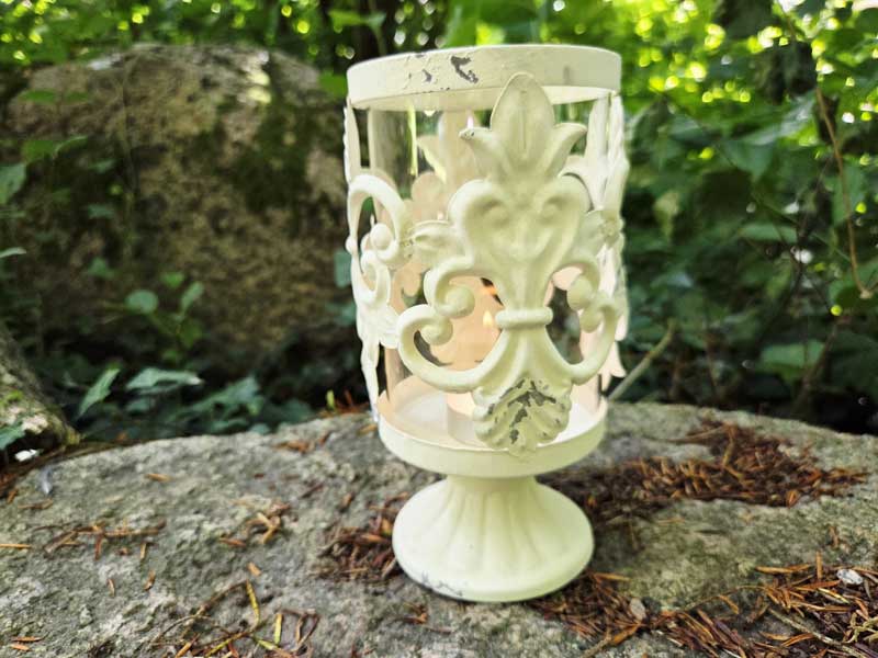 Shabby Chic Garten Laterne/Windlicht 20cm