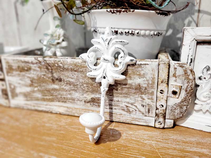 Shabby Chic Garderoben-Haken Wandhaken Antik Gusseisen C