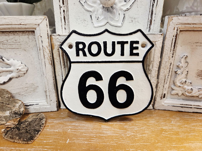 Antik wirkendes Schild "Route 66" 12x12cm