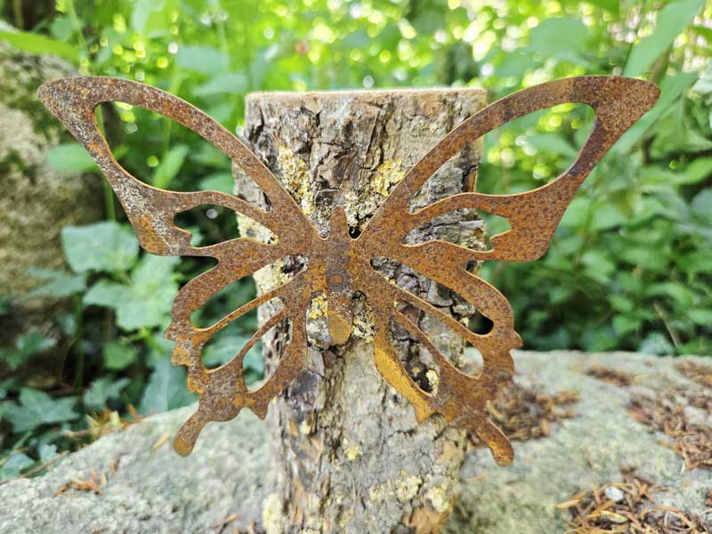 Edelrost Schmetterling zum Verschrauben 16x12cm