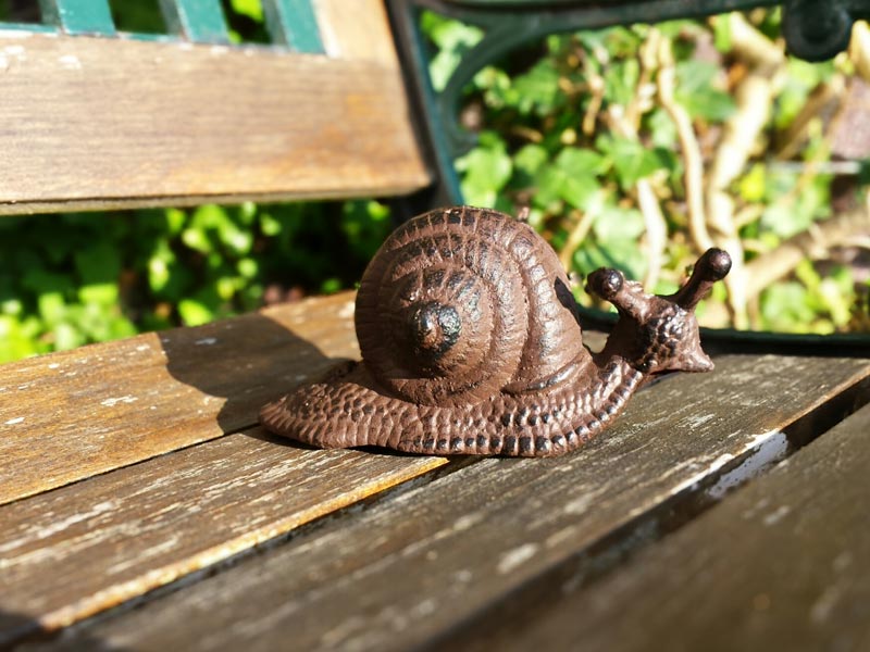 Deko Gartenfigur "Schnecke" aus Gusseisen 13cm Schlüsselversteck