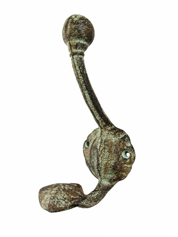 Großer Garderoben-Haken Wandhaken 16cm Antiklackierung Gusseisen