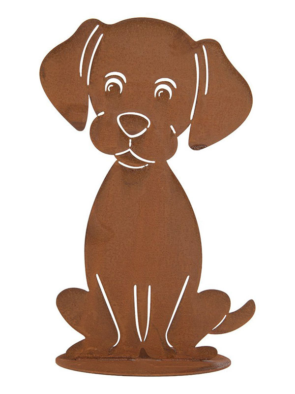 Edelrost Figur "Hund" 25cm hoch
