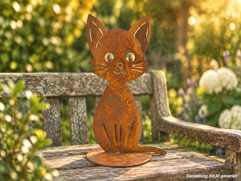 Edelrost Figur "Katze" 25cm hoch