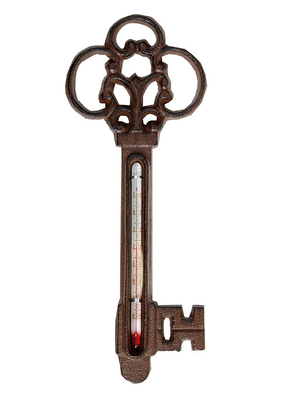 Esschert Design Thermometer Schlüsselversteck aus PP, Glas und Kerosin, 5,2  x 2,8 x 16