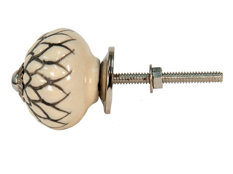 Möbelknauf cremeweiß braun