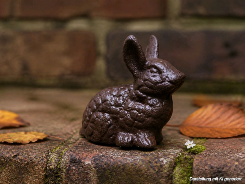Deko Gartenfigur "Hase" aus Gusseisen 15cm Osterdeko