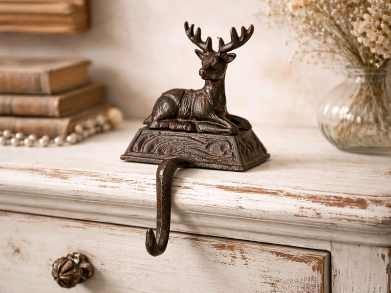 Kranzhalter "Hirsch" 12cm  Gusseisen Nikolausstrumpfhalter 