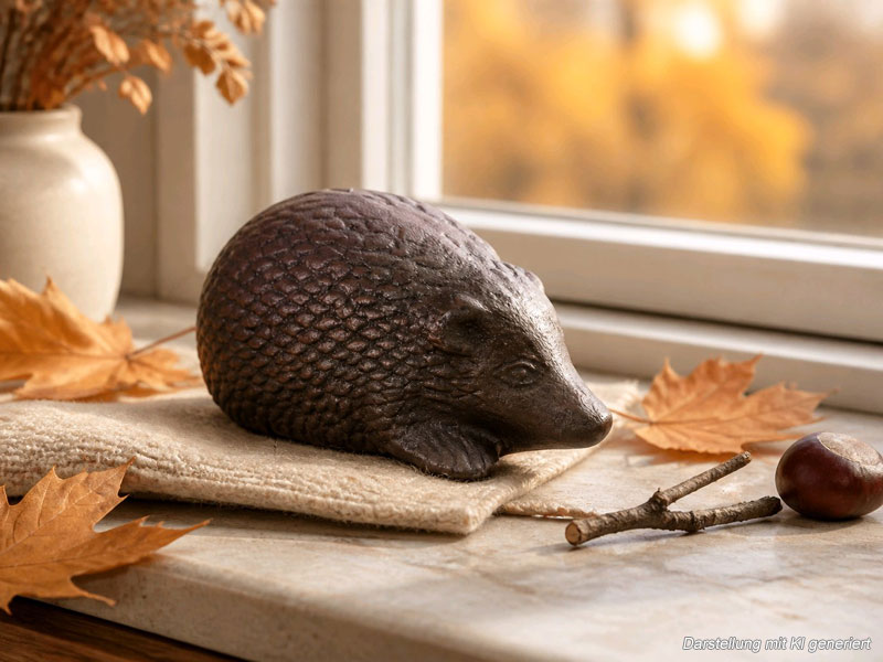 Deko Gartenfigur "Igel" aus Gusseisen 13cm Schlüsselversteck Herbstdeko
