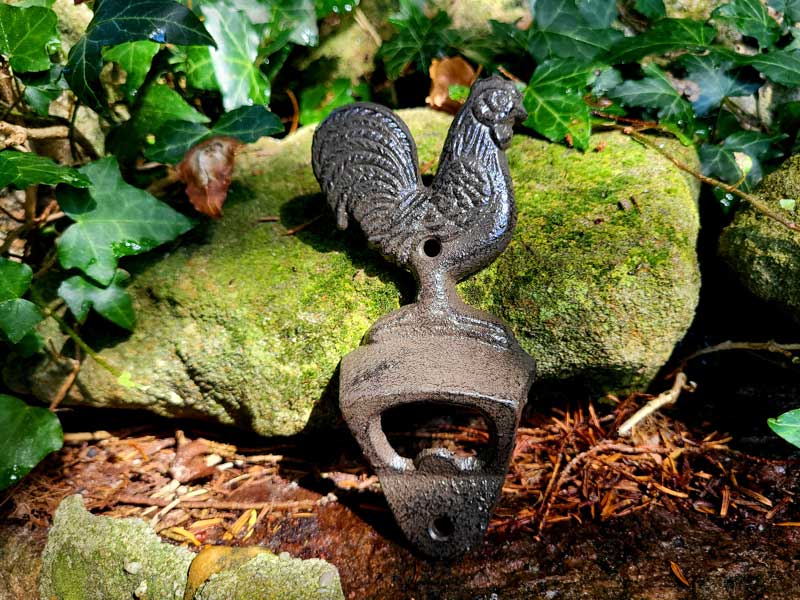 Deko Hahn Aus Gusseisen – Antik Bronze, 21x28,5 Cm, Landhaus-Look Für Garten, Terrasse Oder Wohnzimmer